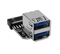 Cpolebev 20Pin to Dual USB3.0 Adapter Connverter Desktop Motherboard 19 Pin/20P Header to 2 Ports USB a Female Connector,PH21