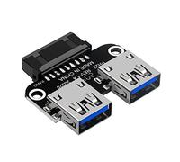 Cpolebev 20Pin to Dual USB3.0 Adapter Connverter Desktop Motherboard 19 Pin/20P Header to 2 Ports USB a Female Connector,PH22