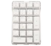 Cpolebev 21 Keys White Backlit Mechanical Numeric Keypad Numpad with Cherry Blue Switches for Notebook Desktop PC