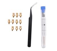 Cpolebev 21 Pieces 3D Printer Nozzle and Cleaning Kit 0.4 Mm Mk8 Nozzles 0.4 Mm Needles and 1 Pack Tweezers Tool Kit Stainless Steel Nozzle Cleaning Tool Kit