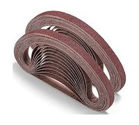 Cpolebev 24 Pack 1/2 X 18 Inch Sanding Belt Aluminum Oxide File Sander Belt Assortment Sander Belt Tool for Woodworking