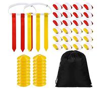 Cpolebev 24 Players Flag Football Belts and Flags Set,Includes 24 Belt,72 Flags 18 Cones with Carrying Bag PVC Flag Football Set for Teens Training