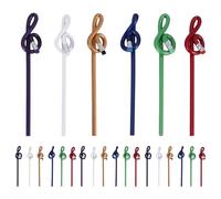 Cpolebev 24Pcs Students Note Pencils Musical Note Pencils with Eraser Colorful Music Pencils Wooden Treble Clef Bent Pencil