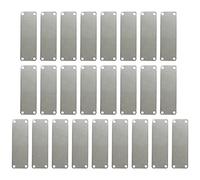 Cpolebev 25 Pack Stainless Steel Engraving Blank Tags Rectangle Stamping Blanks with 4 Holes 1Inchx3Inch