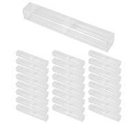 Cpolebev 25Pcs Plastic Clear Pen Case Gift Empty School Office Collection Set Pen Container Storage for Father's Day Mother's Day