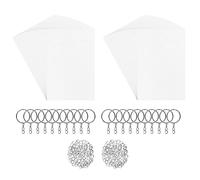 Cpolebev 260 Pcs Shrinky Art Film Paper with Keychains Accessory Silver&White Plastic+Metal for DIY Handmade Craft