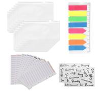 Cpolebev 27 Pack A6 Pocket Binder Sets A6 Binder Zipper Pockets Expense Budget Sheets Cash Envelope Labels Stickers Neon Page