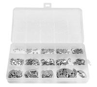 Cpolebev 290Pcs/Set E Clip Circlip Washer Assortment Kit Stainless Steel 1.2-15 mm External Retaining Ring Clip for Pulleys Shaft
