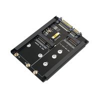 Cpolebev 2In1 MSATA + B Key/B+M Key M.2 SSD to 2.5 SATA Adapter Card with Enclosure Socket for M2 NGFF SATA3 2230 2242 2260 2280