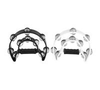 Cpolebev 2Pack 10 Inch Double Row Tambourine for Adult,Half Moon Musical Tambourine 20 Metal Jingles Hand Held Percussion Drum