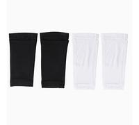 Cpolebev 2Pairs Soccer Shin Guard Socks Breathable Soccer Shin Guard Sleeves Shin Pads Holder for Kicking Ball Running Cycling L