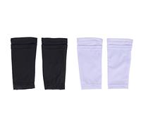 Cpolebev 2Pairs Soccer Shin Guard Socks Breathable Soccer Shin Guard Sleeves Shin Pads Holder for Kicking Ball Running Cycling S