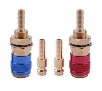 Cpolebev 2Pcs 6mm Water Cooled Air Cooled Gas Water Adapter Quick Connector Fitting for MIG TIG Welding Torch Plug, Blue+Red