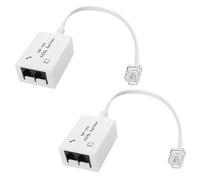 Cpolebev 2Pcs ADSL Splitter Splitter for Phone Line Male to 2 Female RJ11 6P4C/6P2C Telephone Modem Converter Adapter