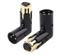Cpolebev 2PCS Audio Adapter Plug Adjustable Male to Female Right Angle XLR Adapter (XLR 90 Degree Adapter)