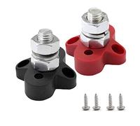 Cpolebev 2Pcs DC 48V 150A BusBar M10 Terminal Block Studs Battery Power Distribution Terminal Stud Bus Bar Connector for RV Boat