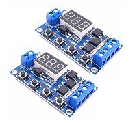 Cpolebev 2Pcs DC12-24V Dual MOS Digital Time Delay Relay Trigger Cycle Timer Delay Switch Circuit Board Timing Control Module