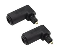 Cpolebev 2PCS Digital Audio Video Cables Digital Optical 90 Degree Audio Cable Adapter Male to Female Right Angle Toslink