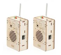 Cpolebev 2Pcs DIY Wireless Walkie-Talkie Model Science Toys Kids Experimental Tool Kit Learning Education Wooden Puzzle Games