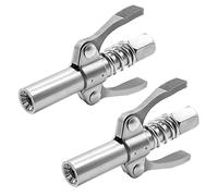 Cpolebev 2Pcs Double Handle Grease Nipple Coupler Double Handle Grease Nipples Quick Lock Release Grease Nipples Ends Couplers Compatible Grease Fitting