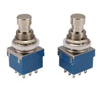 Cpolebev 2Pcs Guitar Effect Switches 9-Pin 3Pdt Guitar Effects Pedal Box Stomp Foot Metal Switch True Bypass Blue