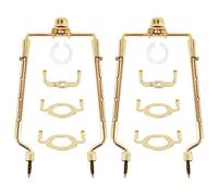 Cpolebev 2PCS Lamp Shade Harp Holder E14,E26,E27 Light Base Adapter Adjustable Lamp Harp Kit Gold Horn Frame Lampshade Bracket