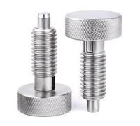 Cpolebev 2Pcs M10 Stainless Steel Hand Retractable Spring Plungers with Knurled Handle - Quick Release Locking Pin