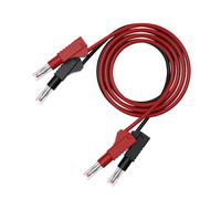 Cpolebev 2Pcs Multi-Meter Test Leads Cable Jumper Wire Line Security 4mm Banana Plug Retractable Test Tool Red Easy Install Easy to Use Black