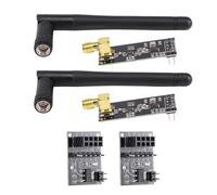 Cpolebev 2Pcs NRF24L01+PA+LNA Transceiver Module with SMA Antenna 2.4 GHz 1100M + NRF24L01 Wireless Module for