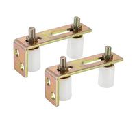 Cpolebev 2PCS Patio Door Track Guide Rollers Sliding Door Guide Rollers with L-Pillar Bracket Adjustable Double Nylon Rollers Easy Install Easy to Use