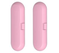 Cpolebev 2Pcs Protable Electric Toothbrush Travel Box Storage Case for Universal Toothbrush Handle Tooth Brush Heads Holder,Pink 21.5 X 8 X 4.5cm