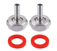 Cpolebev 2PCS Stainless Steel Beer Coupler Fitting,Beer Line Connector Kit,Hex Nut 5/8 Inch G Thread x 5/16 Inch Barb