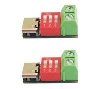 Cpolebev 2PCS Type-C PD QC Trigger 5V-20V DC Adjustable Voltage Power Module Dial Adjustment Voltage Fast Charging Decoy Module Easy Install Easy to Use