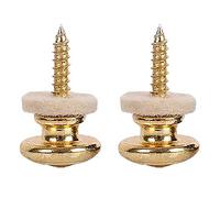 Cpolebev 2PCS Wool Copper Guitar Strap Lock Locking Pegs Pins Mushroom Shape End Button for Acoustic Classical Electric Bass Guitar Ukulele Gold