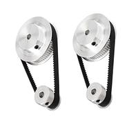 Cpolebev 2Set 2GT Synchronous Wheel 20 60 Teeth Bore Aluminum Timing Pulley Timing Belt Pulley System