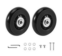 Cpolebev 2set 64X18mm Luggage Suitcase/Inline Outdoor Skate Replacement Wheels Black