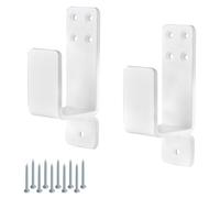 Cpolebev 2X4 Door Brackets Heavy Duty Upgraded Door Bar Holder Brackets for Home Security Suit for 2X4 Lumber White Parts Accessories