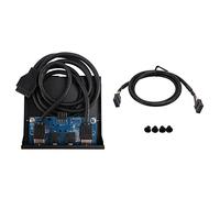 Cpolebev 3.5'' 2 USB3.0 A Hub + HD Audio to 20Pin Header Floppy Front Drive Panel