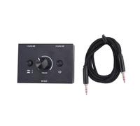 Cpolebev 3.5mm Stereo Audio Switch Black 2 In 1 Out Audio Switcher Passive Speaker Headphone Manual Selector Splitter Box Audio Sharing