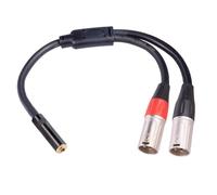 Cpolebev 3.5mm Stereo Female Jack to Dual-XLR 3 Pin Male Plug Y Splitter OFC Aux Audio Cable