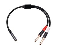 Cpolebev 3.5mm to Dual 6.5mm Adapter 3.5mm Audio Aux Cable Double 6.35 1/4 inch Mono to Stereo 1/8 inch 3.5mm Aux Cord