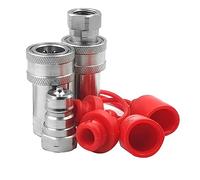 Cpolebev 3/8Inch NPT Thread ISO7241-1A Hydraulic Couplings Tractor Hydraulic Coupler Coupler Set with Dust Cap