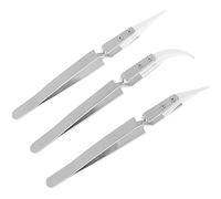 Cpolebev 3 Pack Antistatic Ceramic Tweezers Tweezers Inverted Tweezers Precision Heat Tweezers