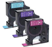 Cpolebev 3-Pack for Label Tape White Print on Blue/Pink/Glitter 12mm for Label Maker, Label Manager 160 280