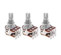 Cpolebev 3 Pcs Double Balance Stacked Knurled Stalk Guitar Bass Volume Tone Control Pots Potentiometer Switch MN25K