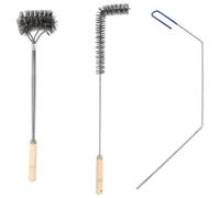 Cpolebev 3 Pcs Fryer Cleaning Tools L Shaped Stainless Steel Bristles Fryer Deep Cleaning Brush Rod for Restaurant Air Fryer