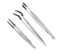 Cpolebev 3 Pcs Tweezers Replacement 6Inch Straight Flat Tweezers & 6Inch Bent Tip Tweezers & 4.7Inch Pointed Tweezers