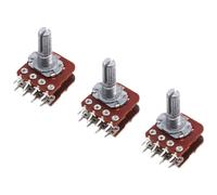 Cpolebev 3 Piece B100K Dual Fever Audio Speaker Amplifier Adjustable Step Master Volume Potentiometer 20mm Flower Handle 8 Feet