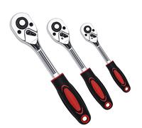 Cpolebev 3 Piece Ratchet Set, 1/4 Inch, 3/8 Inch, 1/2 Inch Drive Ratchet Wrench, Professional Heavy Duty Ratchet Set