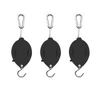 Cpolebev 3 Piece Retractable Plant Hanger Plant Pulleys Easy to Raise and Lower Heavy Duty Adjustable Hook for Hanging Plants
